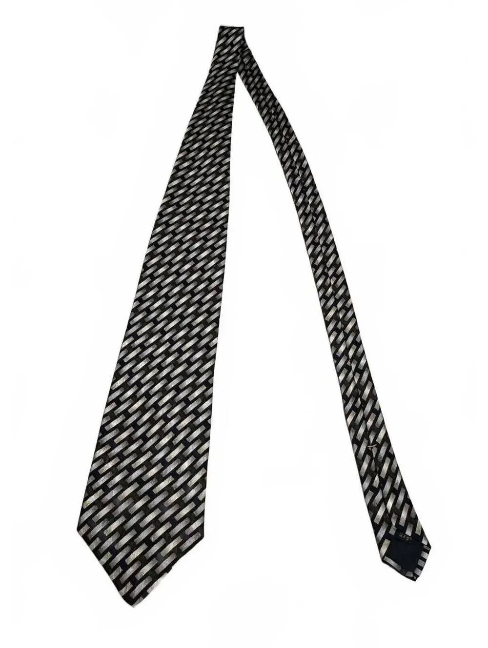 Nordstrom XMI 325 Series 100% Italian Silk Necktie Burgundy/Bl/Gr Handmade USA